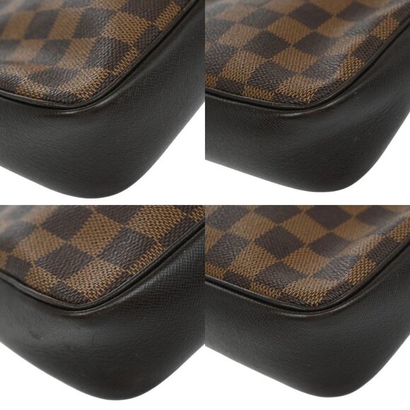 LOUIS VUITTON Trousse Makeup Hand Bag Damier Ebene Leather Brown N51982 89KA770 - Picture 7 of 16